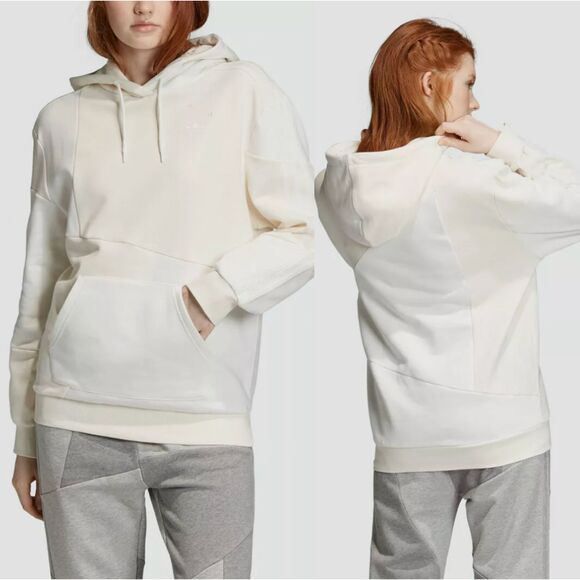 Adidas Daniëlle Cathari Womens White Cream Deconstructed Hoodie Size Medium NWT - Picture 6 of 6